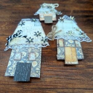 2/$15 Tiny Cottage/House Paperclips 3 Sizes For Junk Journals-Snowflakes/Bows
